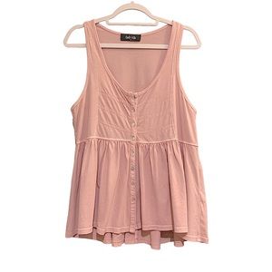 Fab’rik pink babydoll button up tank Size M